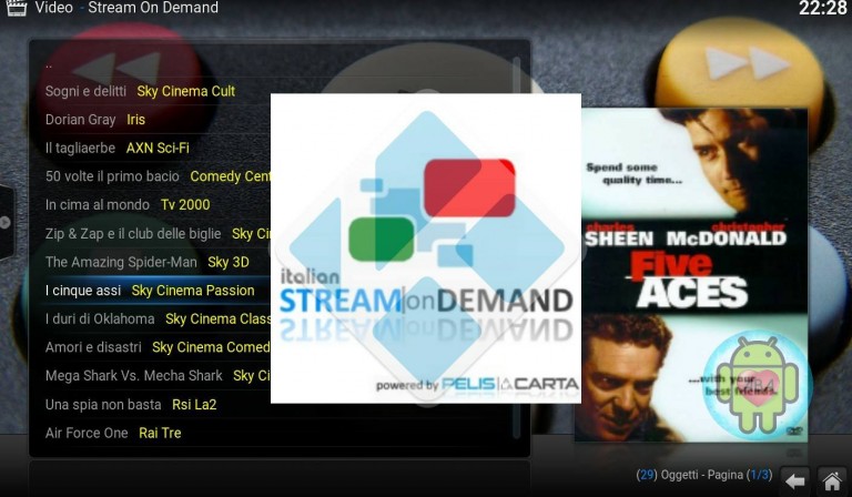Tutto il cinema della tv satelittare su Kodi