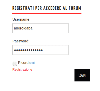 registrazione forum desktop