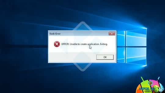 KODI ERROR UNABLE TO CREATE FIX
