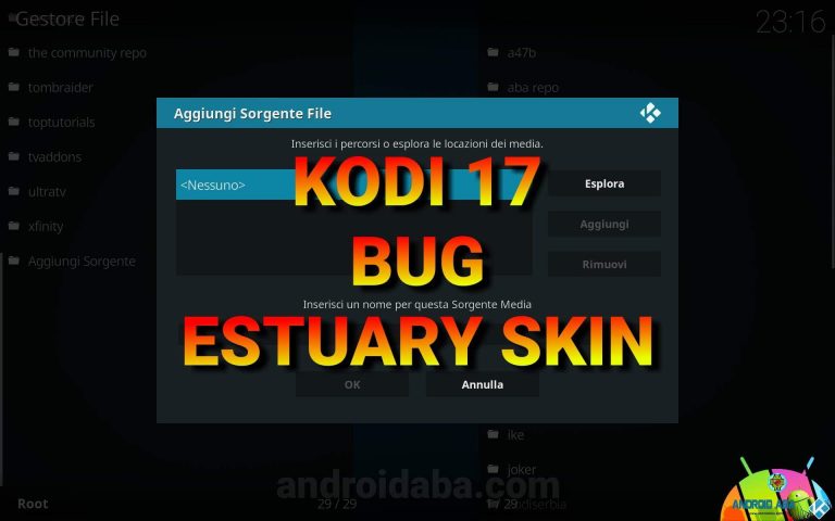 KODI 17 BUG ESTUARY SKIN