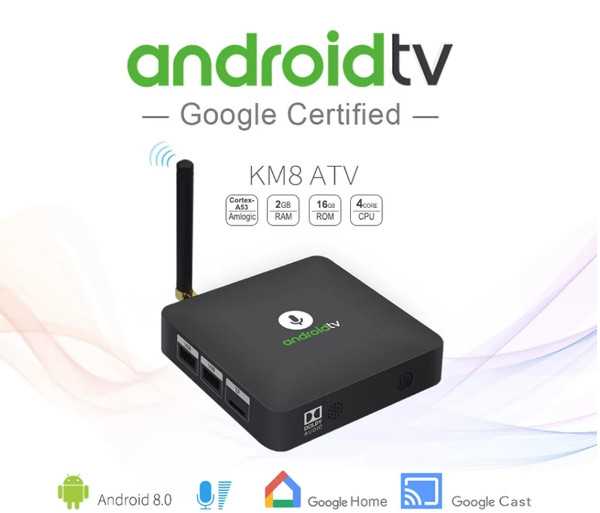 TV Box Android TV MECOOL KM8 in offerta su TomTop
